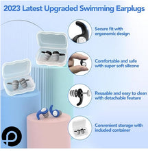 Load image into Gallery viewer, PapaViva 3 Pairs of Waterproof Swimming Ear Plugs for Adults Reusable Women &amp; Men Soft Silicone Swim Earplugs Showering, Bathing, Surfing, Water Sports
