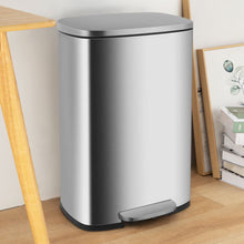 Load image into Gallery viewer, 13.2 Gallon(50L) Trash Can, Fingerprint Proof Stainless Steel Kitchen Garbage Can with Removable Inner Bucket and Hinged Lids, Pedal Rubbish Bin for Home Office
