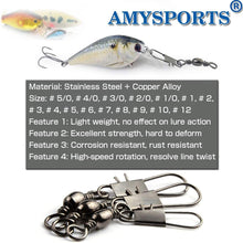 Load image into Gallery viewer, AC2ALITY  Fishing Tackle Barrel Swivel Snap High Strength Snap Swivel Saltwater Stainless Steel Fishing Barrel Snaps Interlock Snaps Freshwater Leader Lure Connnector Accessories
