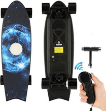 Load image into Gallery viewer, 2021 New Upgrated 27.5inch Electric Skateboard Electric Longboard with Remote Control 350W Brushless Motor 21.8 MPH Top Speed Max Load 180lbs 3 Working Modes E-Skateboard
