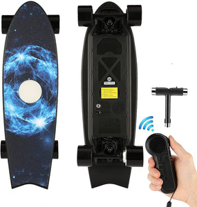 2021 New Upgrated 27.5inch Electric Skateboard Electric Longboard with Remote Control 350W Brushless Motor 21.8 MPH Top Speed Max Load 180lbs 3 Working Modes E-Skateboard