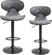 Load image into Gallery viewer, Bar Stools Set of 2, Counter Height Swivel BarStools with Backrest, Modern Pu Leather Adjustable Counter Stools Chairs for Kitchen Island/Counter Pub and Dining Room
