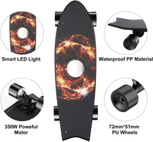 Load image into Gallery viewer, 2021 New Upgrated 27.5inch Electric Skateboard Electric Longboard with Remote Control 350W Brushless Motor 21.8 MPH Top Speed Max Load 180lbs 3 Working Modes E-Skateboard
