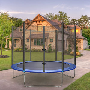 10FT 12FT Trampoline for Kids Adults Indoor Jump Rectangle Trampoline with Enclosure Net - ASTM Approved - Combo Bounce Outdoor Exercise Trampoline with PVC Spring Cover Padding