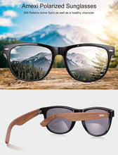 Load image into Gallery viewer, Beconta Men and Women Polarized Wooden Sunglasses-men and Women are Equipped With mirror Polarized Lenses-Bamboo Sunglasses
