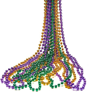 Aavision 12 Pack Mardi Gras Beads Necklace Women Party Costume Accessories Mardi Gras Decor 33 inch 7 mm