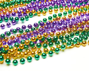 Aavision 12 Pack Mardi Gras Beads Necklace Women Party Costume Accessories Mardi Gras Decor 33 inch 7 mm